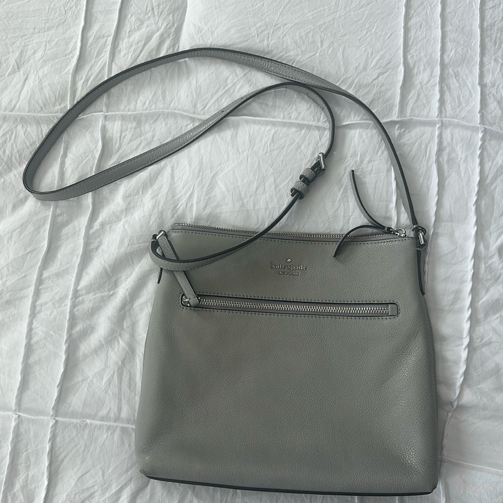 Great condition - Kate Spade Gray Crossbody Bag